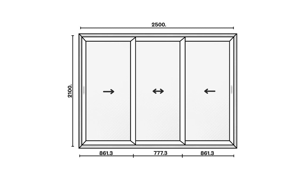 Usa Glisanta Aluminiu cu Geam Termopan Alb 3 canate