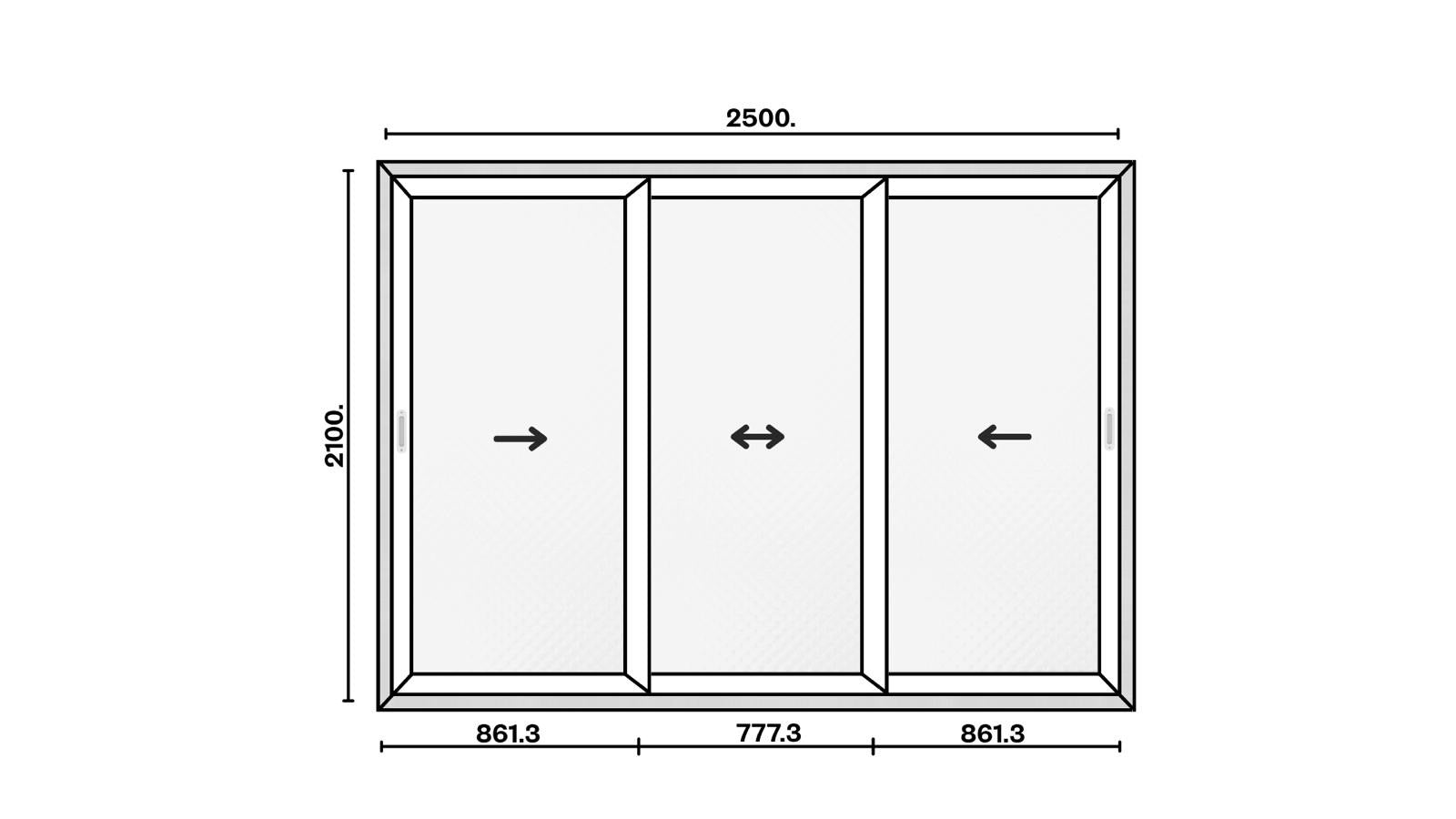 Usa Glisanta Aluminiu cu Geam Termopan Alb 3 canate