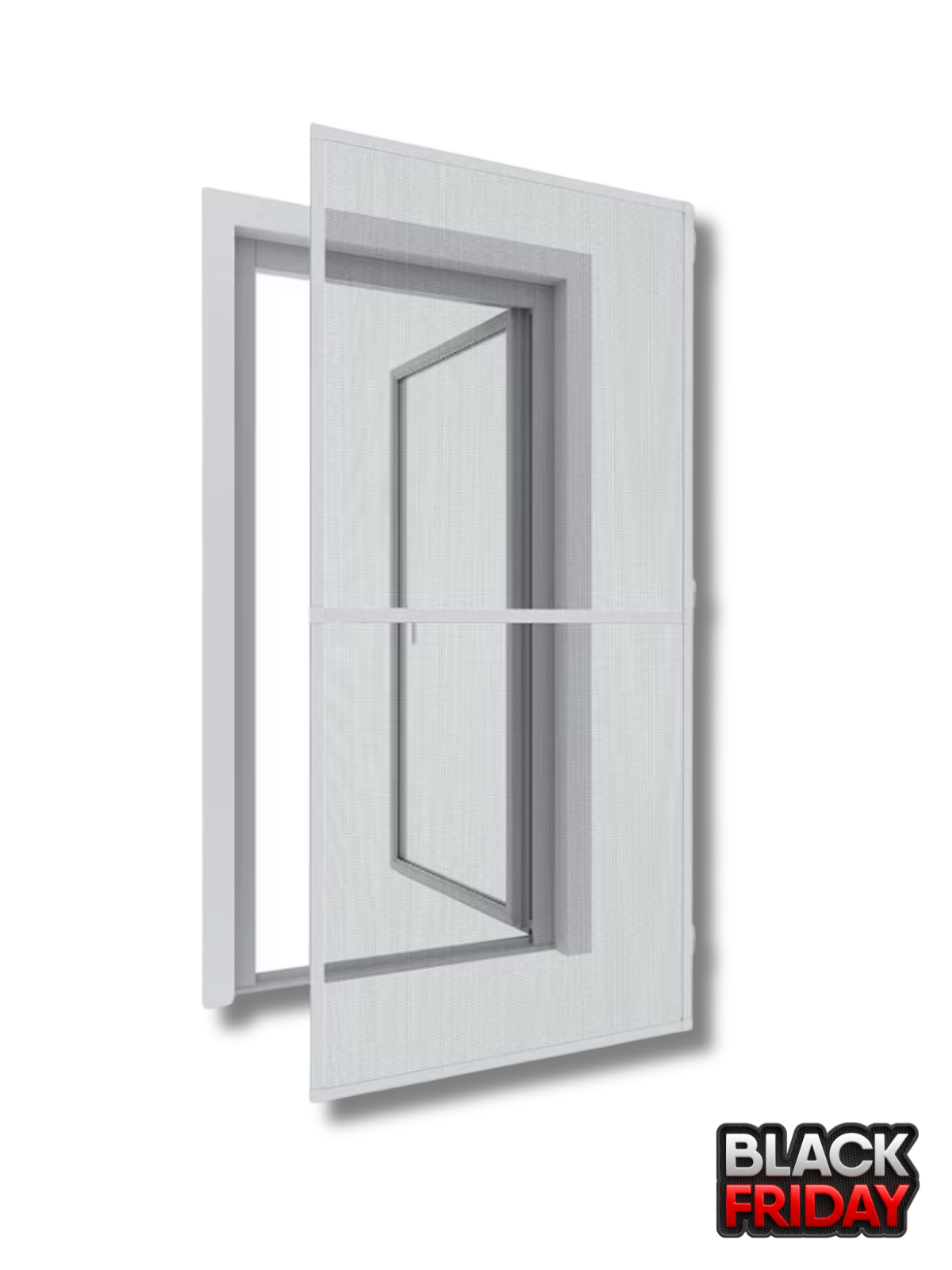 Kit plasa tantari complet pentru usa, pe balamale Alb