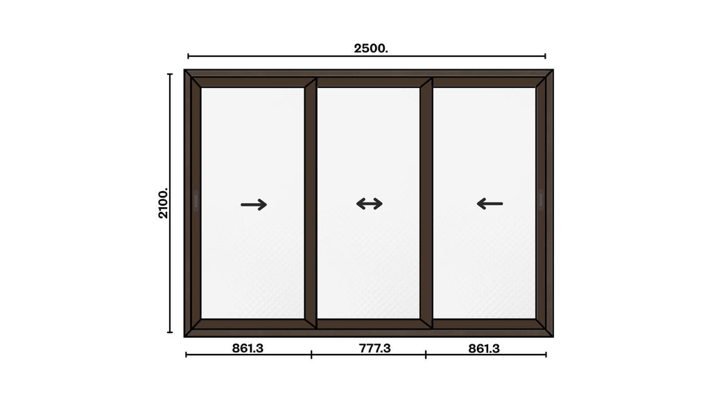 Usa Glisanta Aluminiu cu Geam Termopan Maro 3 canate
