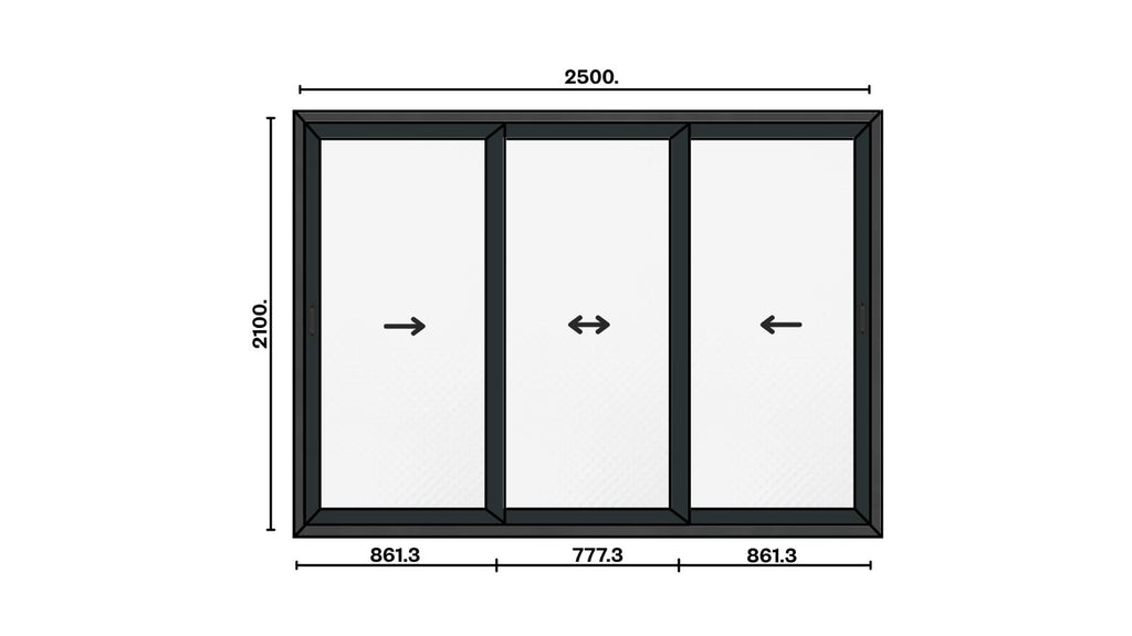 Usa Glisanta Aluminiu cu Geam Termopan Gri Antracit 3 canate