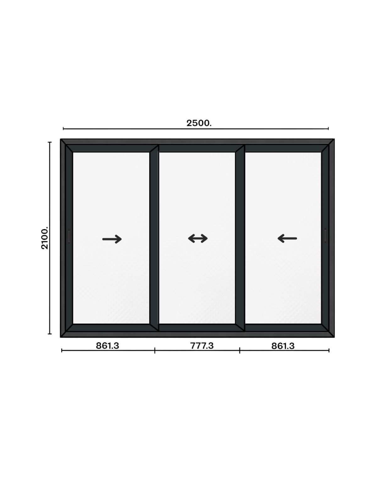 Usa Glisanta Aluminiu cu Geam Termopan Gri Antracit 3 canate