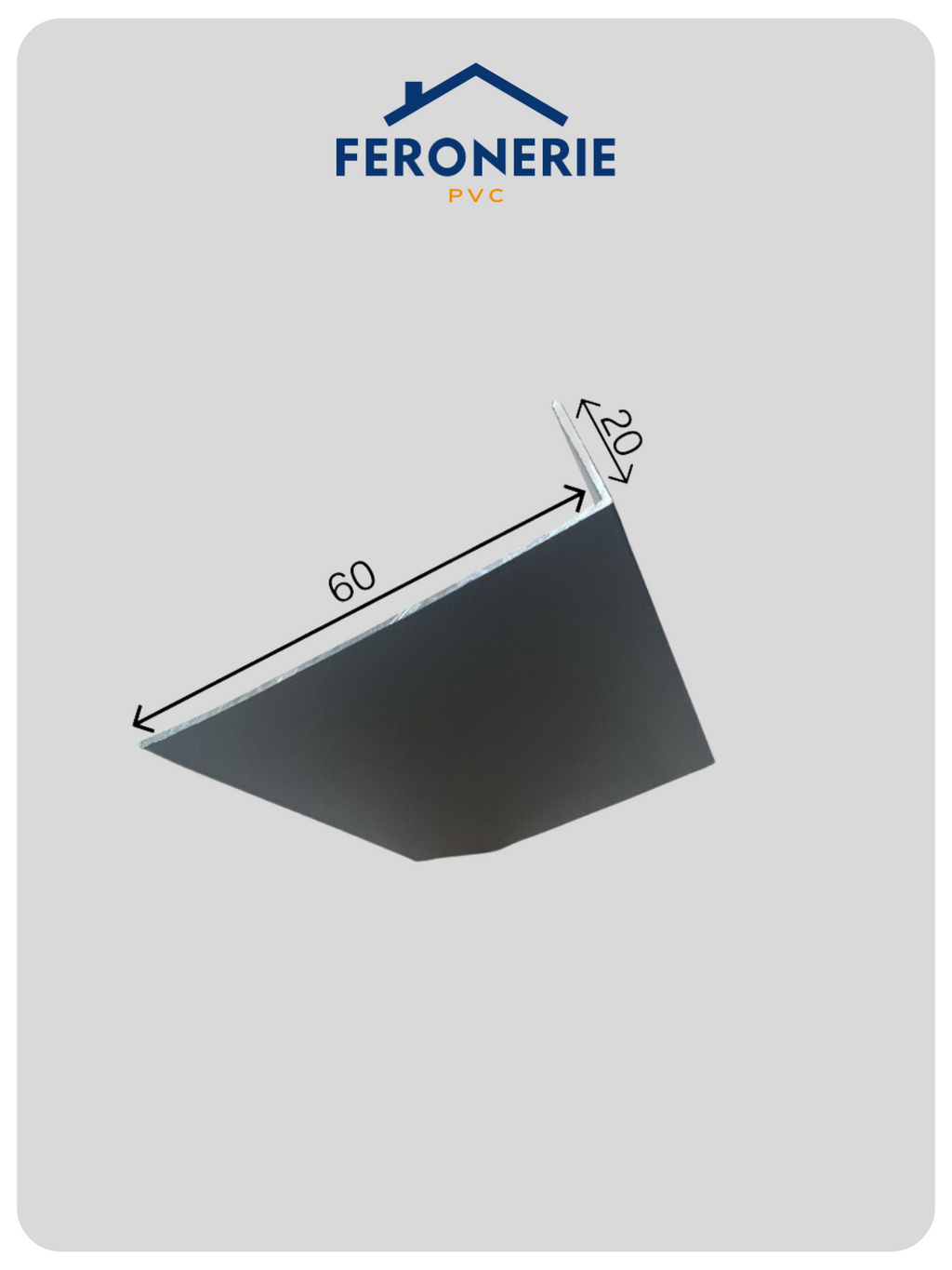 Cornier aluminiu 20 x 60