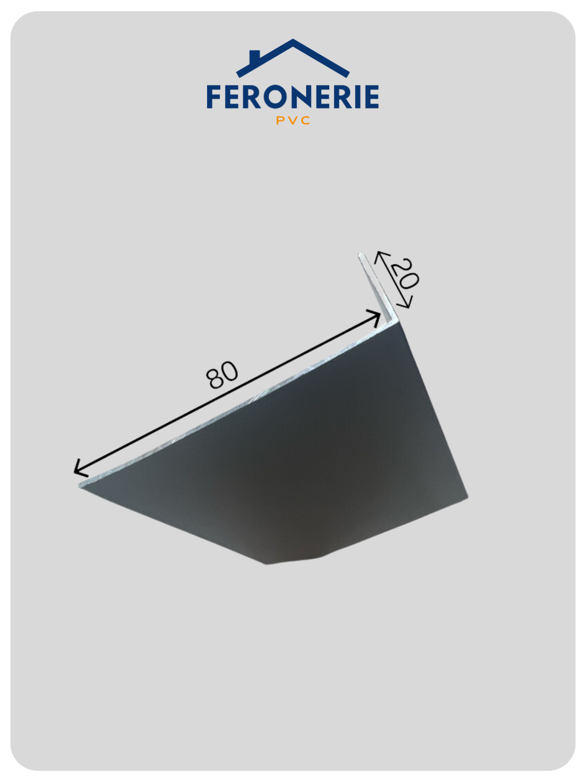 Cornier aluminiu 20 x 80