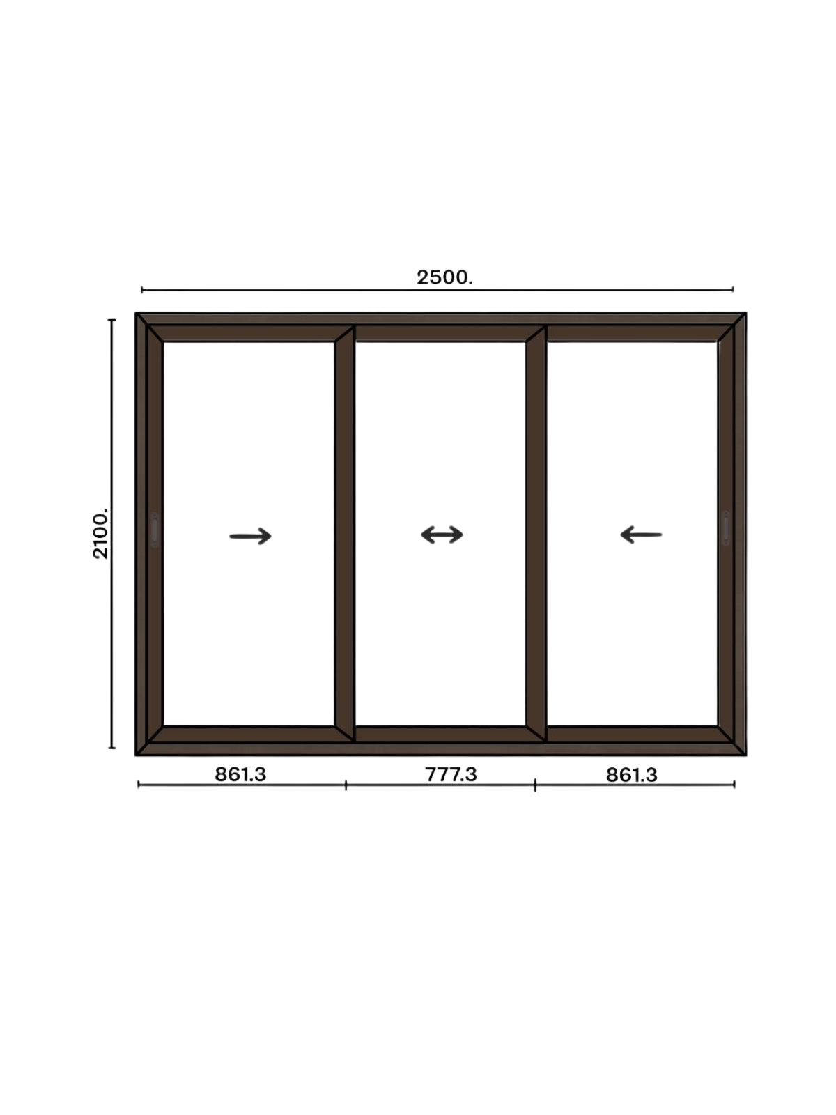 Usa Glisanta Aluminiu cu Geam Termopan Maro 3 canate
