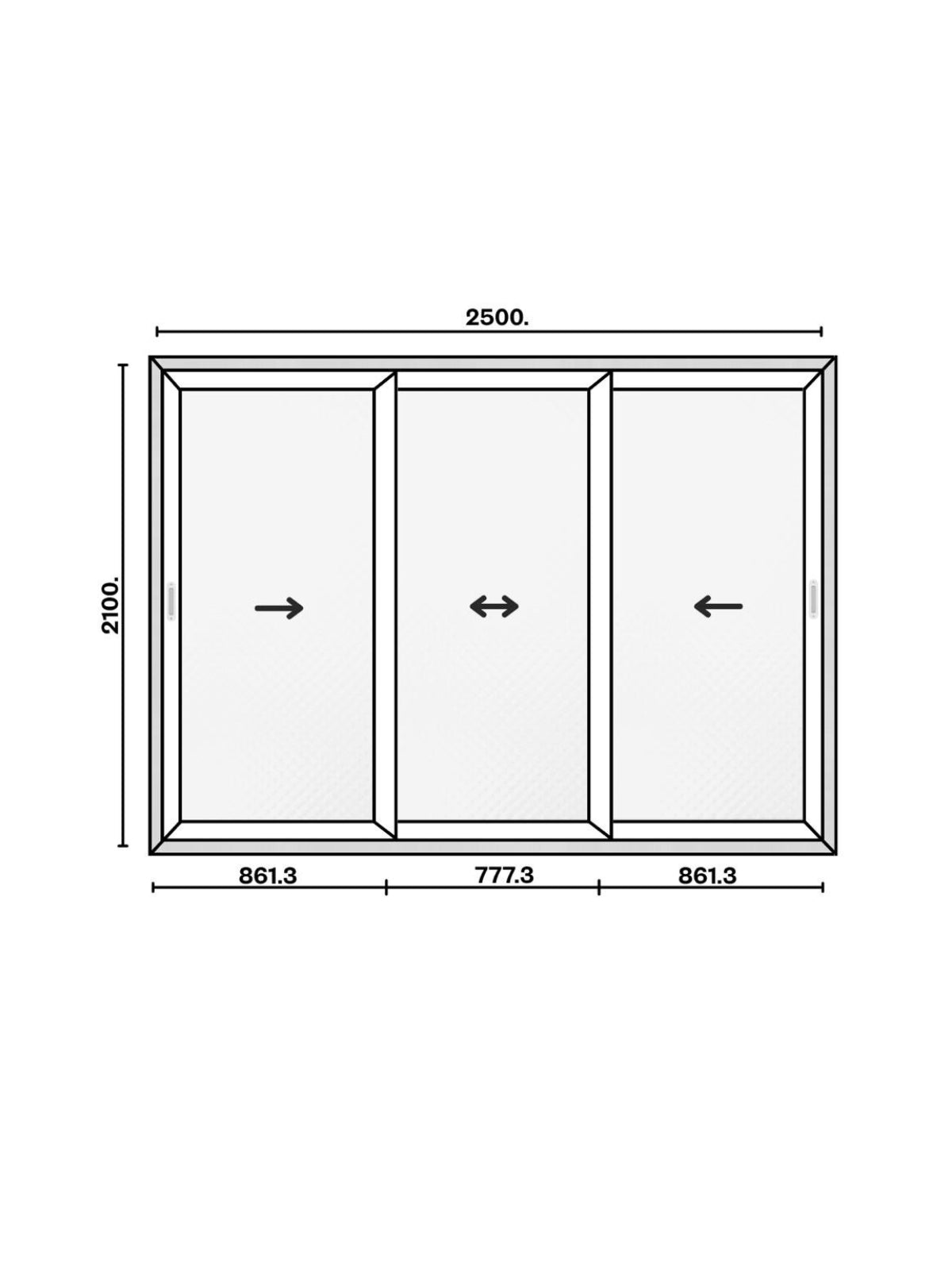 Usa Glisanta Aluminiu cu Geam Termopan Alb 3 canate